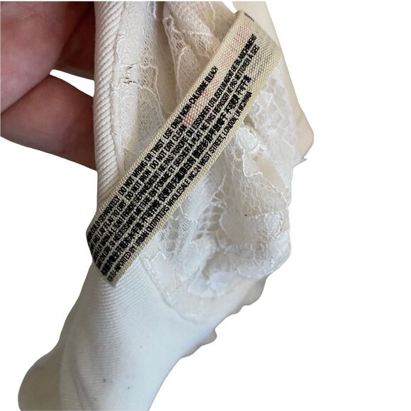 Free People XS Bralette Bianca Long Line Underwire Bra Ivory Lace Cups - Picture 4 of 10